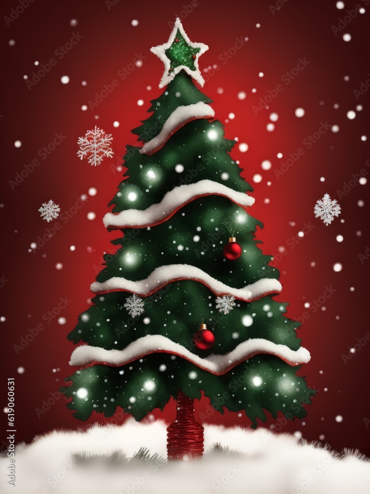 Beautiful green elegantly decorated Christmas tree, created with generative ai, ki