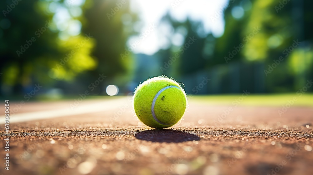 tennis ball on the tennis court