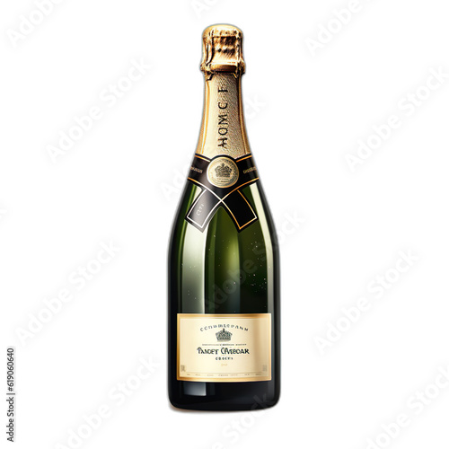 champagne bottle isolated on white