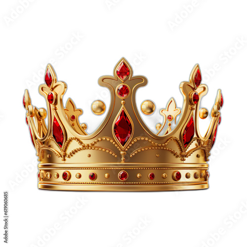 golden crown isolated on white background Fototapet