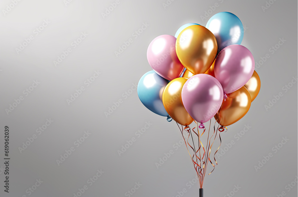 Bunch of colorful balloons on gray background Bunch of colorful balloons on gray background