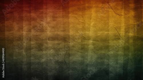 Vintage textured background in an ombre of green, red and yellow. Generative ai composite.