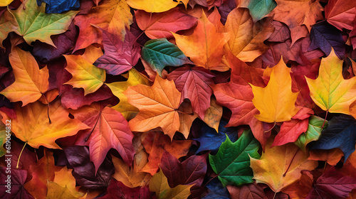 Vibrant Autumn Leaves, Nature's Color Palette. Generative Ai