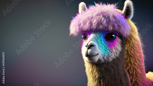 close up of an alpaca with beautiful eyes, lama, ai generated