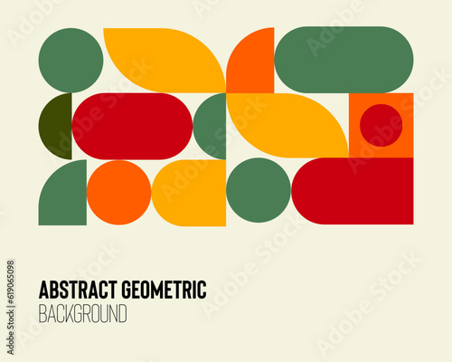 Abstract geometry minimalistic background artwork poster with basic shapes, vector pattern design for web banners, business presentations, branding packages, fabric print, wallpaper