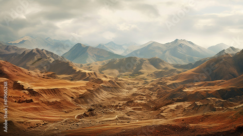 Captivating Landscapes  Mountains and Valleys. Generative Ai