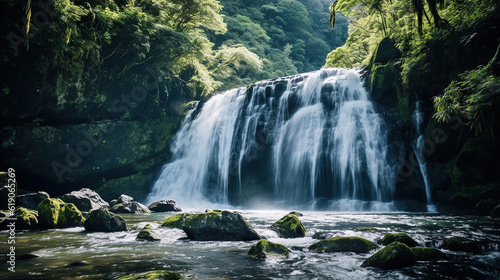 Nature s Beauty  Stunning Waterfalls. Generative Ai