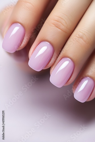 Manicured nails in pink color