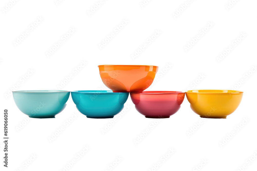 kitchen Bowls, Transparent background. generative AI kitchen Bowls, Transparent background. generative AI