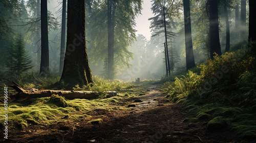 Enchanting Forest Scenes  Trees and Wildlife. Generative Ai