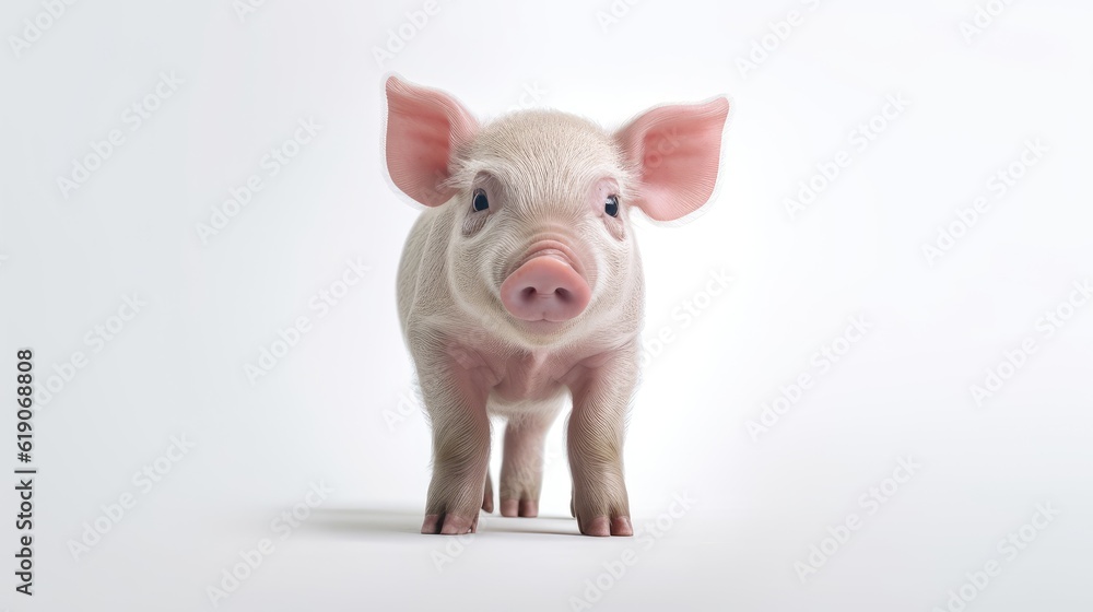 Pig in front of white background. AI generated. Pig in front of white background. AI generated.