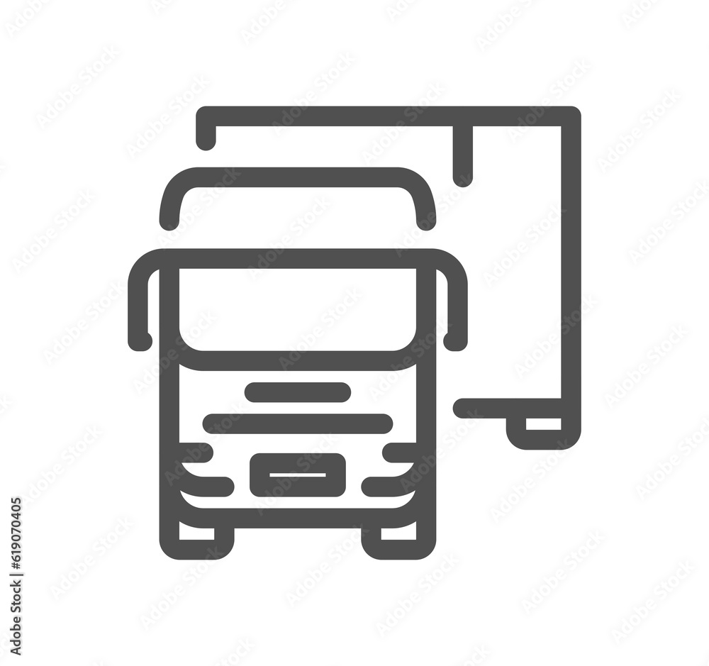 Truck logistics related icon outline and linear symbol.
Truck logistics related icon outline and linear symbol.