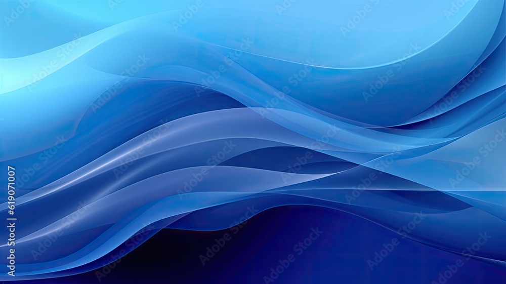An abstract blue background with wavy lines, created with Generative Ai Technology