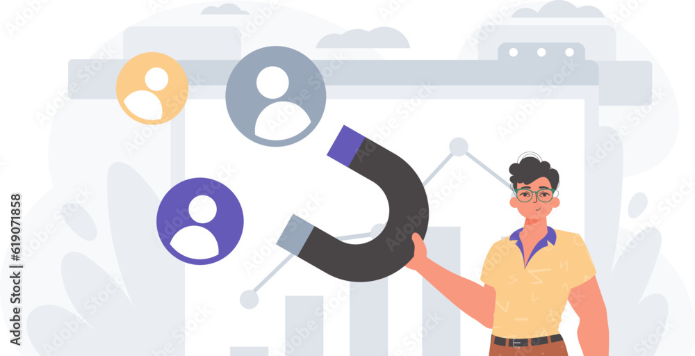The Guy holds a pilfer menu in his bridge actor , which attracts put in . hour concept. Trendy style, Vector Illustration The Guy holds a pilfer menu in his bridge actor , which attracts put in . hour concept. Trendy style, Vector Illustration