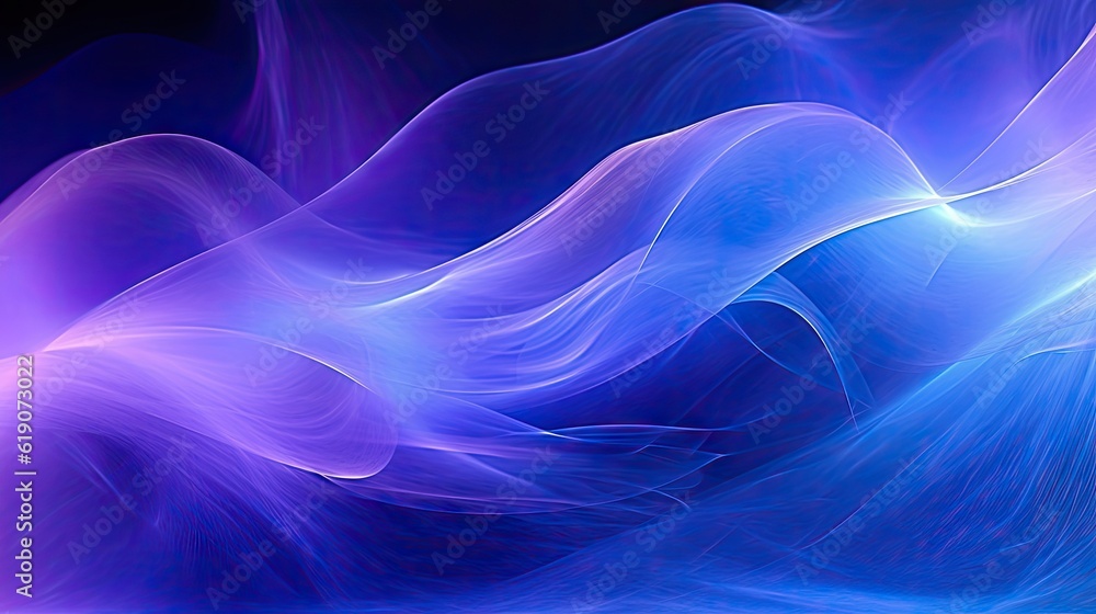 A blue and purple abstract background with waves, created with Generative Ai Technology