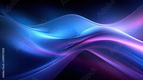A blue and purple abstract background with wavy lines, created with Generative Ai Technology