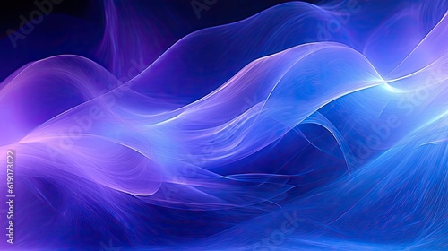 A blue and purple abstract background with waves, created with Generative Ai Technology