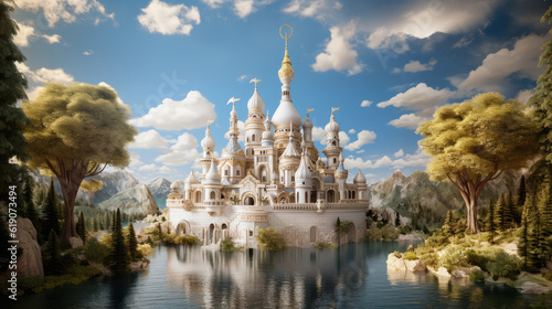 Enchanted 3D Fairytale Castle  created with Generative Al technology.