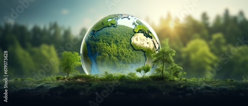 earth-day-eco-concept-with-tropical-forest-background-natural-forestation-preservation-scene-with-canopy-tree-in-the-wild-concept-on-sustainability-and-environmental-renewable-generative-ai