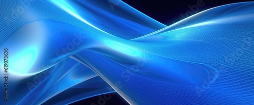 A blue abstract background with wavy lines, background for presentation, created with Generative Ai Technology