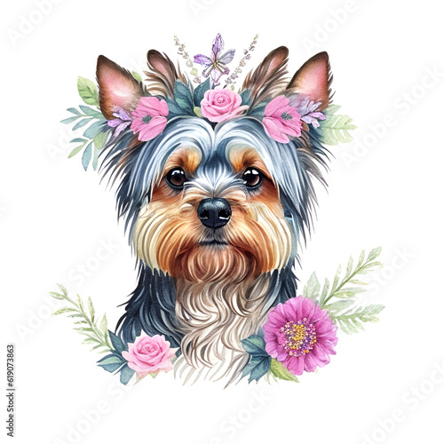  watercolor dog illustration, generative ai