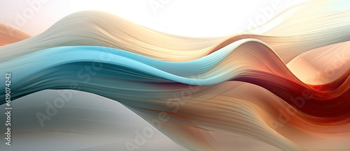 An abstract painting of wavy lines on a white background, background for presentation, created with Generative Ai Technology