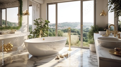  luxury bathroom with bathtub