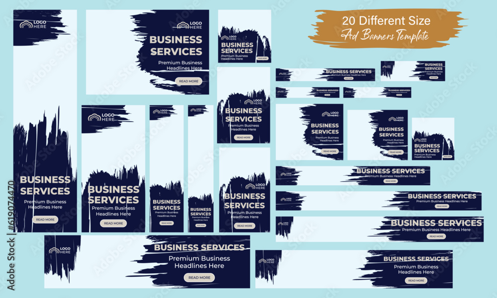 Horizontal header web banner. Vector horizontal and vertical google web