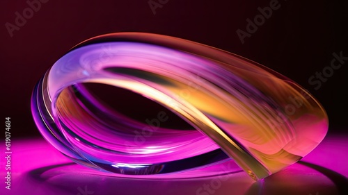 purple and yellow object on a purple surface  background for presentation  created with Generative Ai Technology