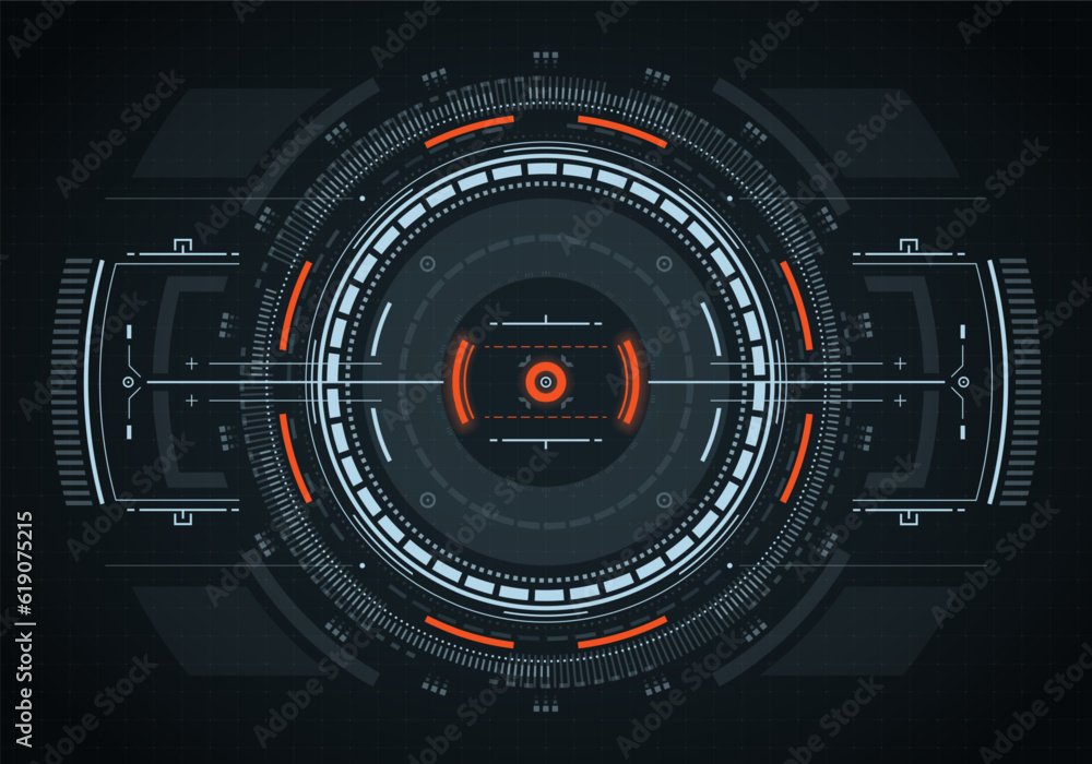 Obraz premium Hud futuristic element. Hi-tech user interface. Abstract virtual target. Vector illustration.