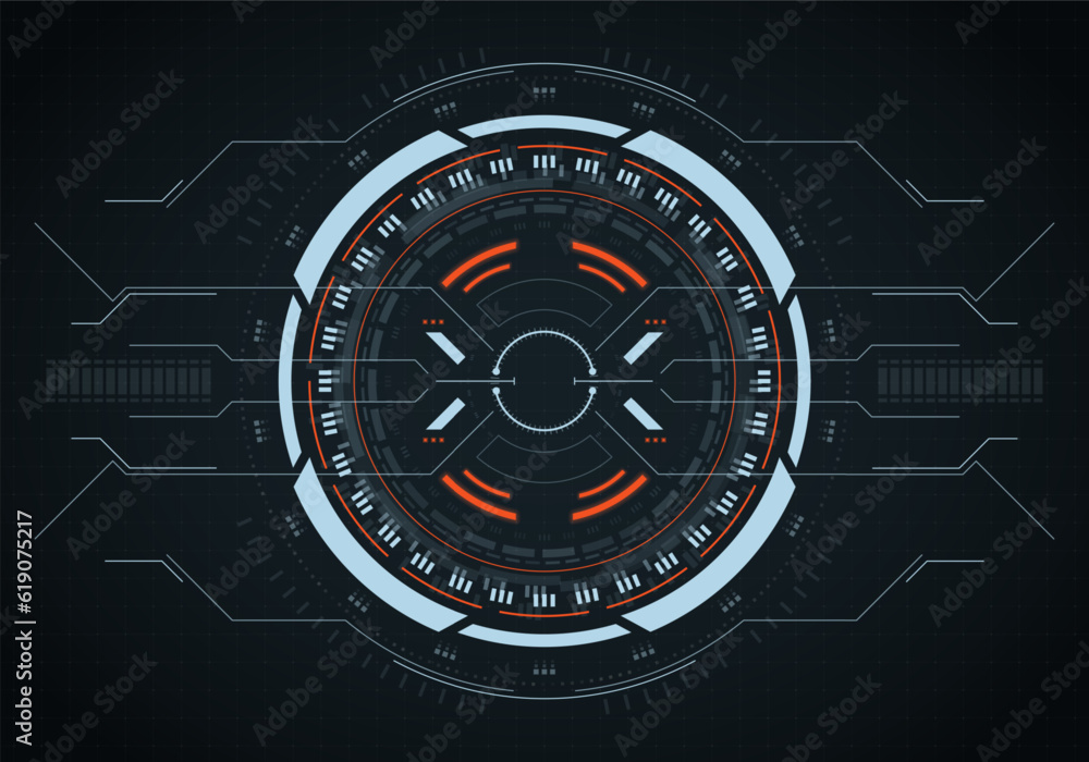 Hud futuristic element. Hi-tech user interface. Abstract virtual target. Vector illustration. Hud futuristic element. Hi-tech user interface. Abstract virtual target. Vector illustration.