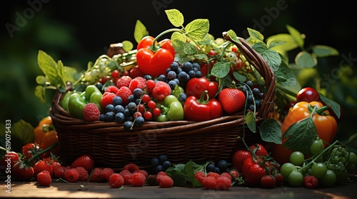 A basket full of fresh fruits and vegetables