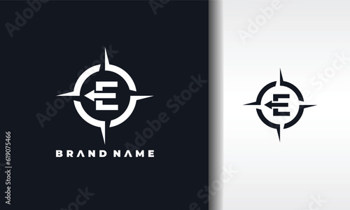 letter E east compass logo
