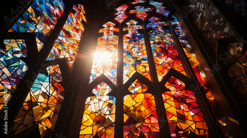 Beautiful mosaic window in the church