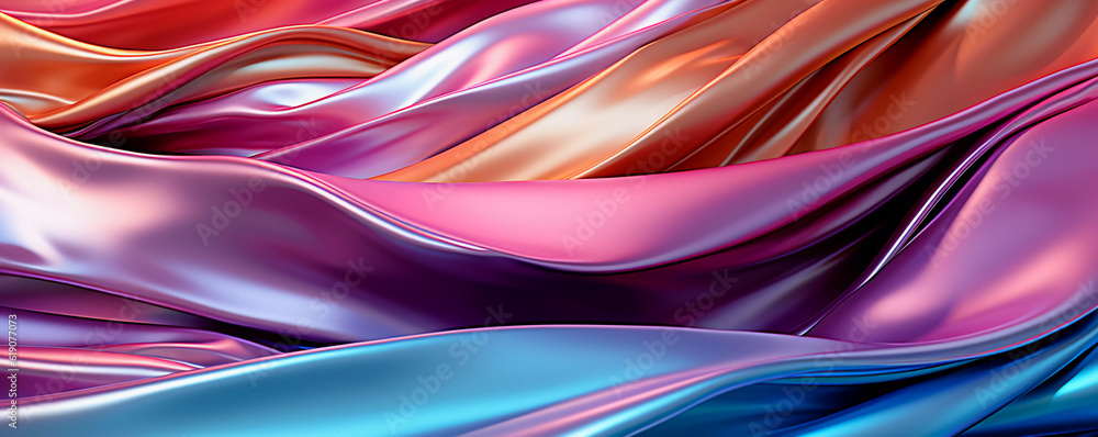 Chromatic Dreams: Vaporwave Chrome Foil on Flat Plastic Background, Generative AI Chromatic Dreams: Vaporwave Chrome Foil on Flat Plastic Background, Generative AI