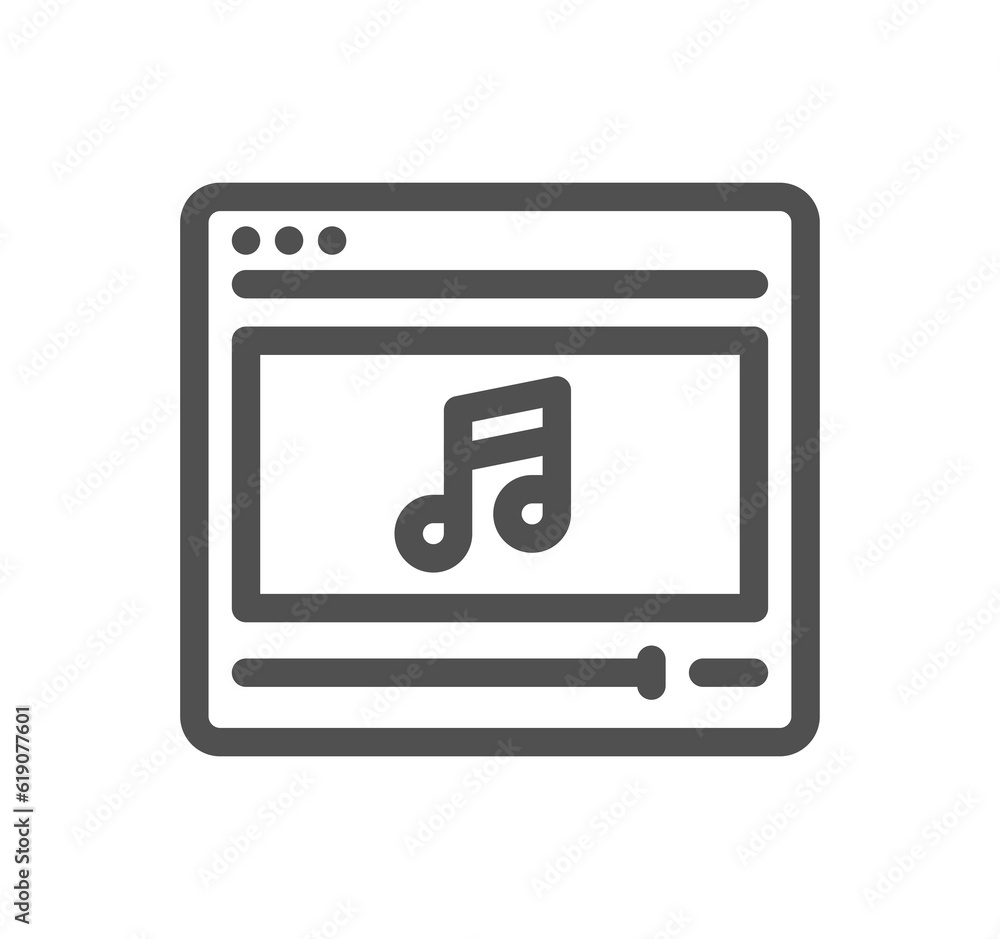Music related icon outline and linear symbol.
Music related icon outline and linear symbol.