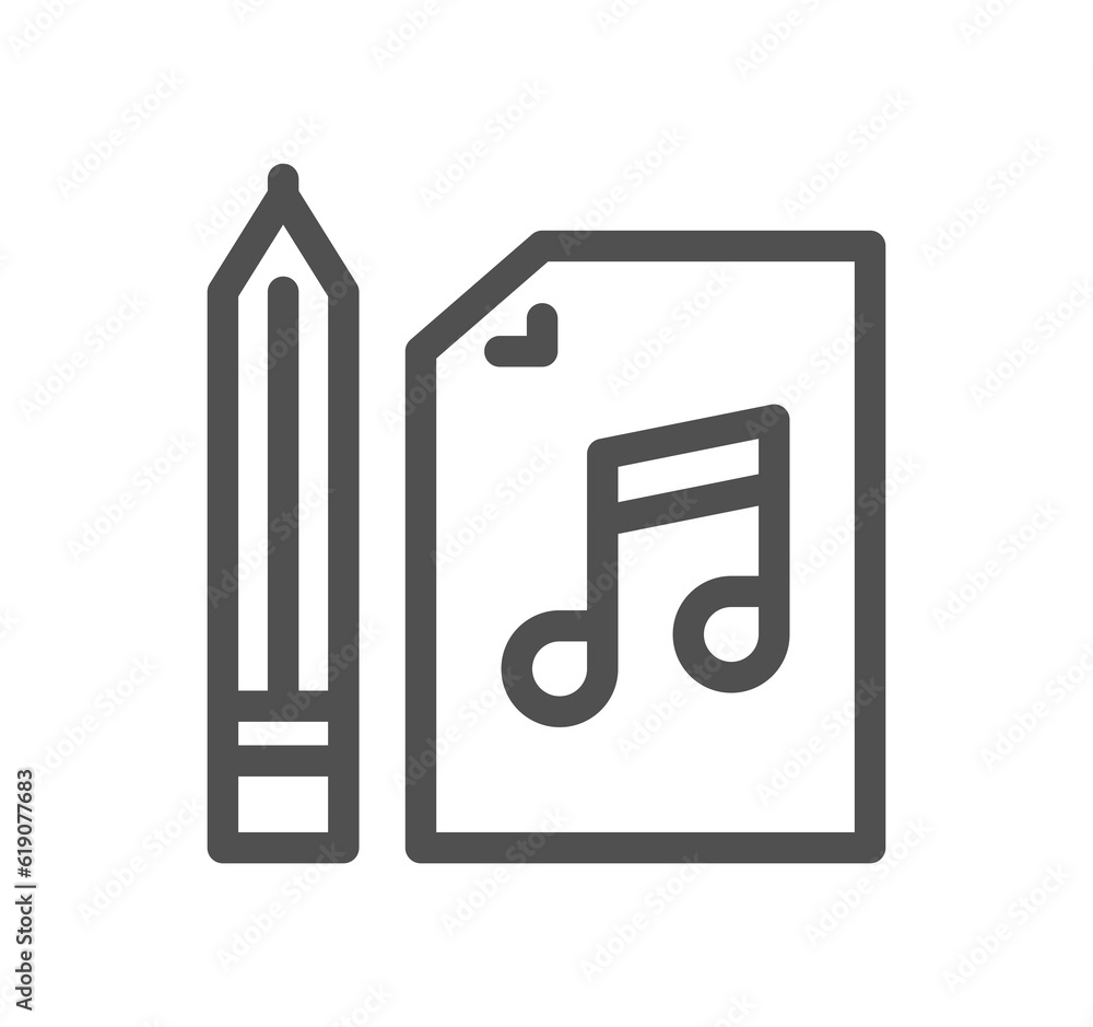 Music related icon outline and linear symbol.
Music related icon outline and linear symbol.