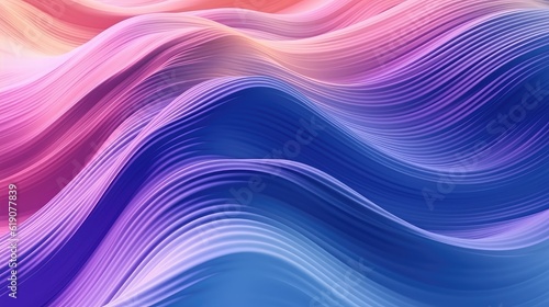 Colorful abstract background with vibrant wavy lines. Purple and blue abstract waves background, created with Generative Ai Technology