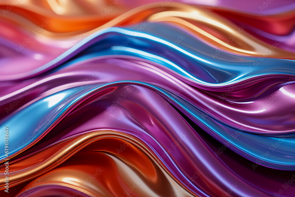 Chromatic Dreams: Vaporwave Chrome Foil on Flat Plastic Background, Generative AI Chromatic Dreams: Vaporwave Chrome Foil on Flat Plastic Background, Generative AI