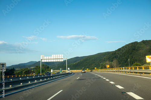 View of the higway from car. High quality photo.