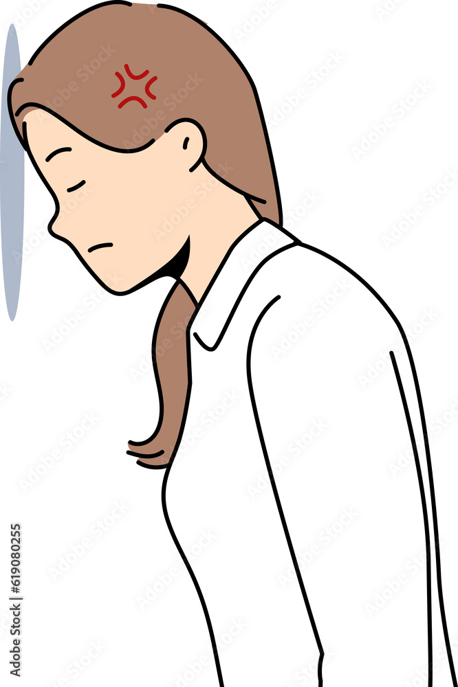 Woman bangs head against wall because of mental problems or failures in personal life Woman bangs head against wall because of mental problems or failures in personal life