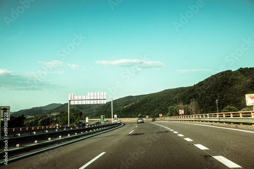 View of the higway from car. High quality photo.