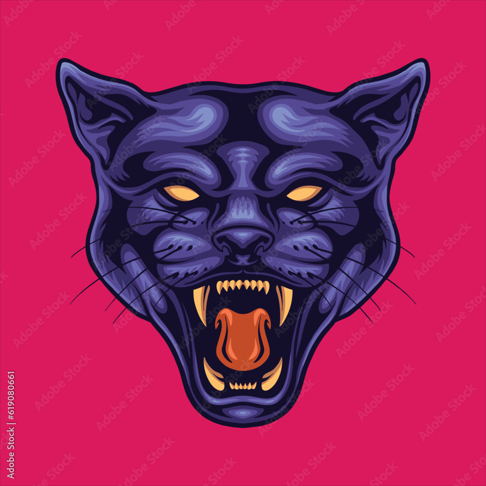 Obraz premium panther head logo mascot illustration