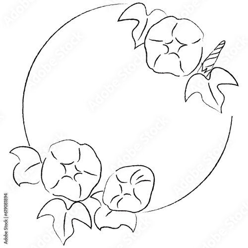 朝顔のイラストフレーム