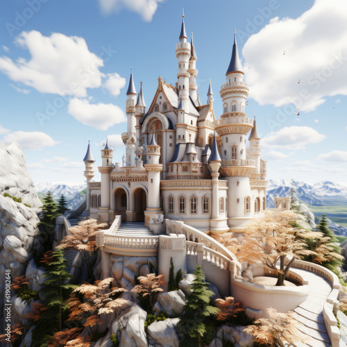 Enchanted Castle 3D, created with Generative Al technology.