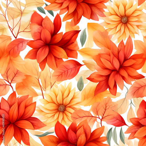 Flower Leave Seamless Pattern