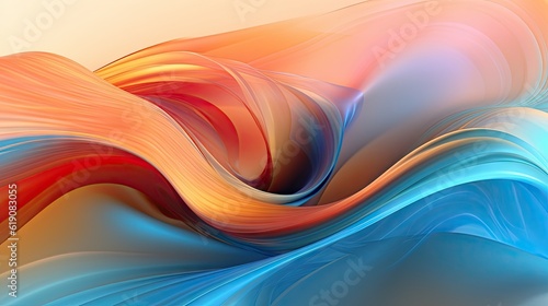 Vibrant abstract background with flowing colorful waves, created with Generative Ai Technology