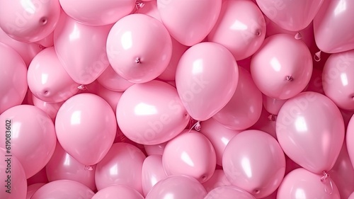 Full of Pastel pink floating balloons, created with Generative Ai Technology