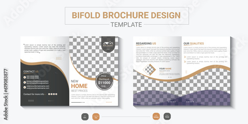  Creative and modern real estate bifold brochure template design