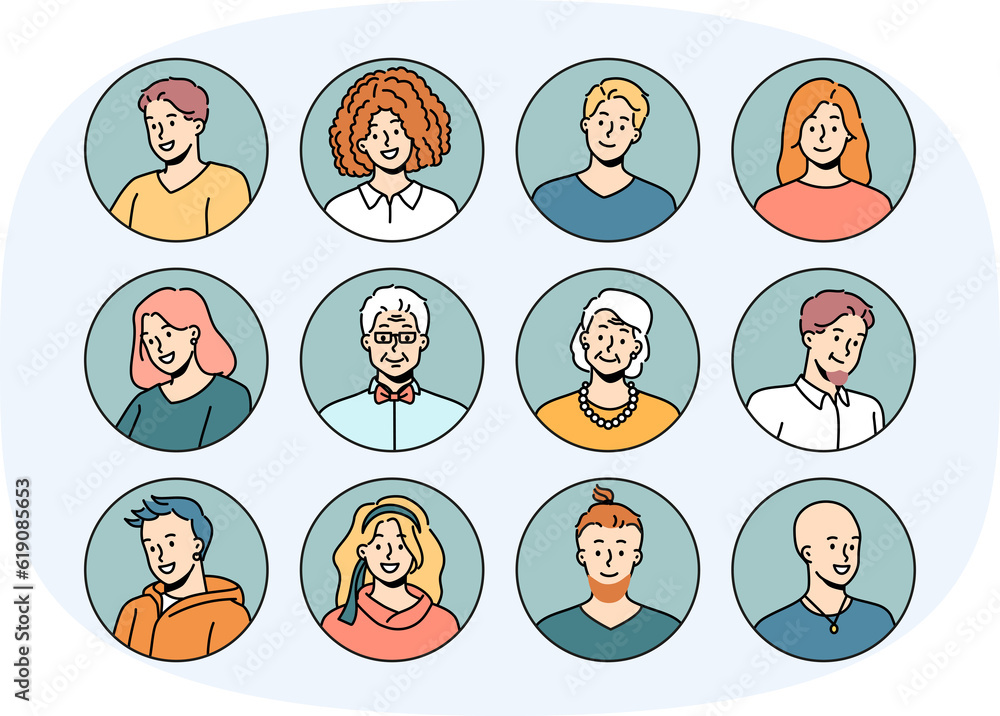 Set of diverse people avatars Set of diverse people avatars